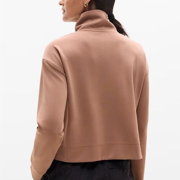 Athleta Taupe Quarter-Zip Sweatshirt - Picture 6 of 13